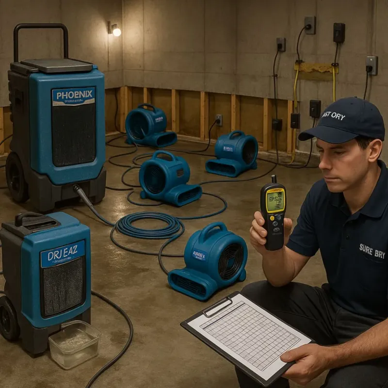 Structural Drying and Dehumidification process in Montevallo, AL
